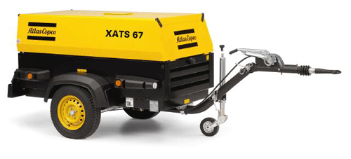 Дизельный компрессор Atlas Copco XATS 67 DD на шасси